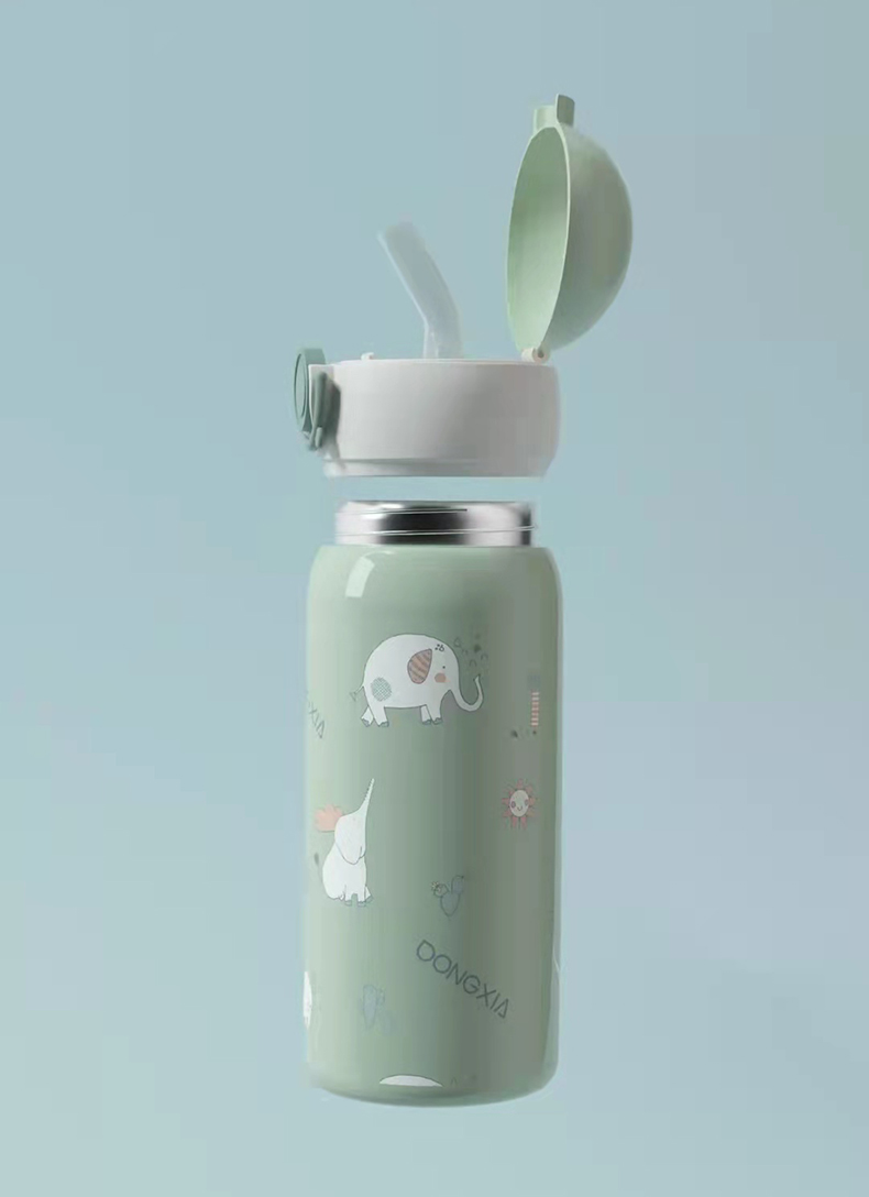 400ML卡通清新系吸管保温杯可爱少女心个性便携水杯