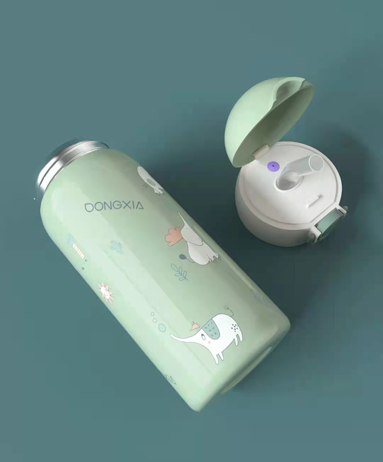 400ML卡通清新系吸管保温杯可爱少女心个性便携水杯