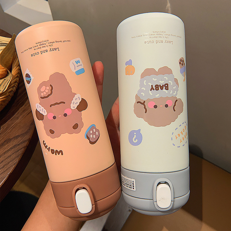 380ML温暖动物保温杯卡通可爱少女心ins风创意水杯