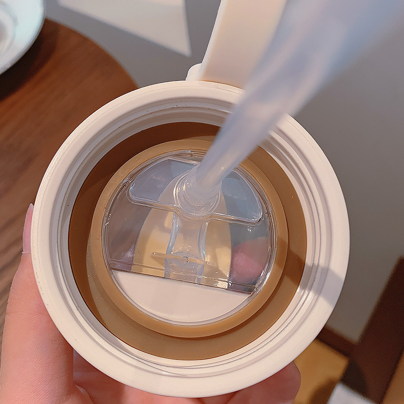 300ML可爱小熊系列保温杯便携随手弹盖式吸管学生杯