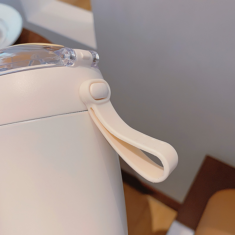 300ML可爱小熊系列保温杯便携随手弹盖式吸管学生杯