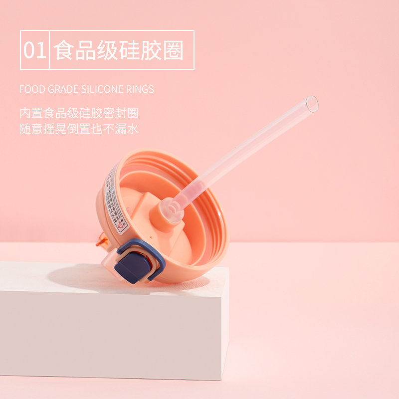 480ML北欧风双饮口咖啡杯304不锈钢男女士商务保温杯