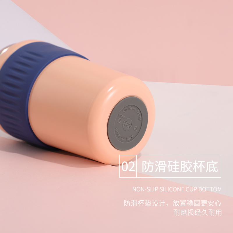 480ML北欧风双饮口咖啡杯304不锈钢男女士商务保温杯