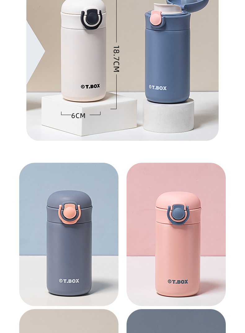 260ML浅灰系列糖果保温杯304不锈钢迷你便携小杯子