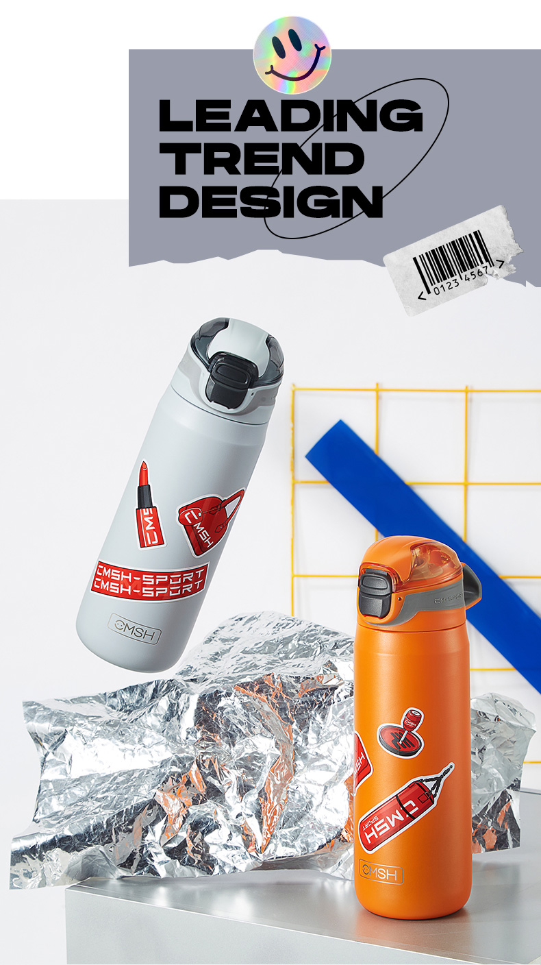 560ML潮牌运动提手保温杯创意弹跳盖车载健身水杯