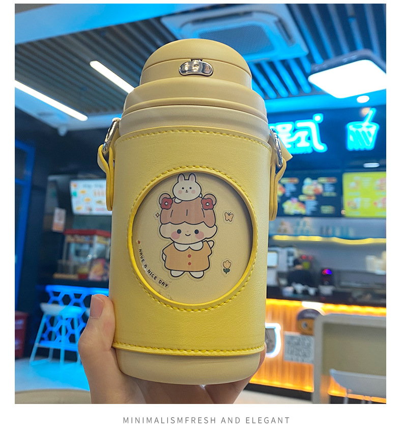 580ML卡通316不锈钢韩系可爱弹跳盖高颜值保温杯