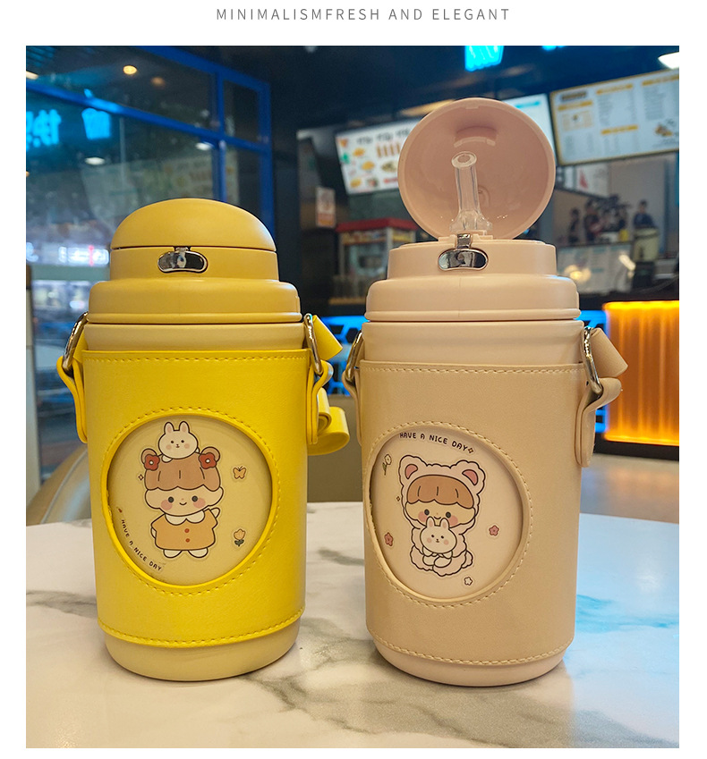 580ML卡通316不锈钢韩系可爱弹跳盖高颜值保温杯