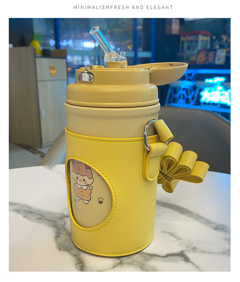 580ML卡通316不锈钢韩系可爱弹跳盖高颜值保温杯