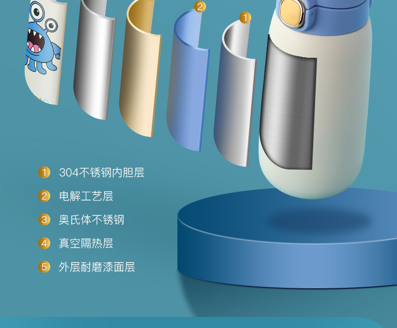 320ML太空萌宠小胖直饮保温杯304不锈钢韩版可爱水杯