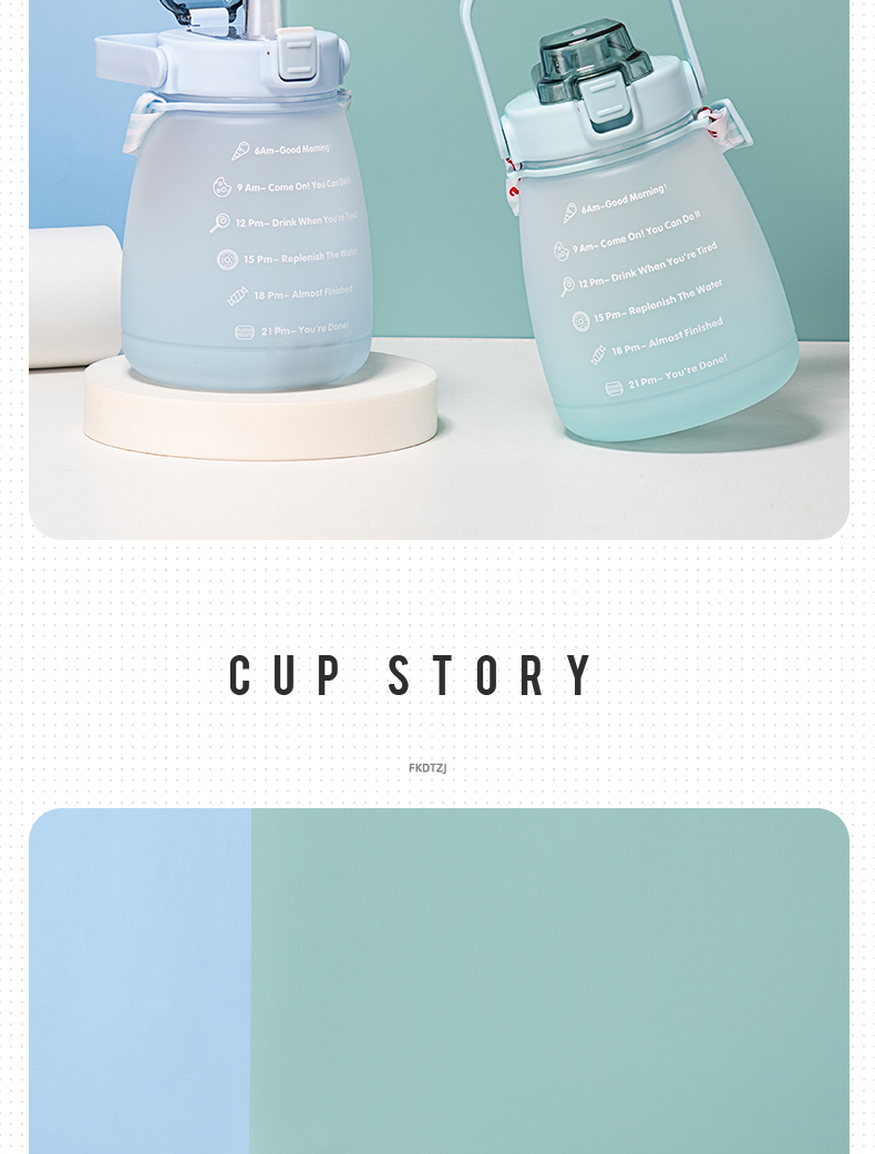 1400ML亿本慕斯小胖塑料杯大容量户外运动水壶