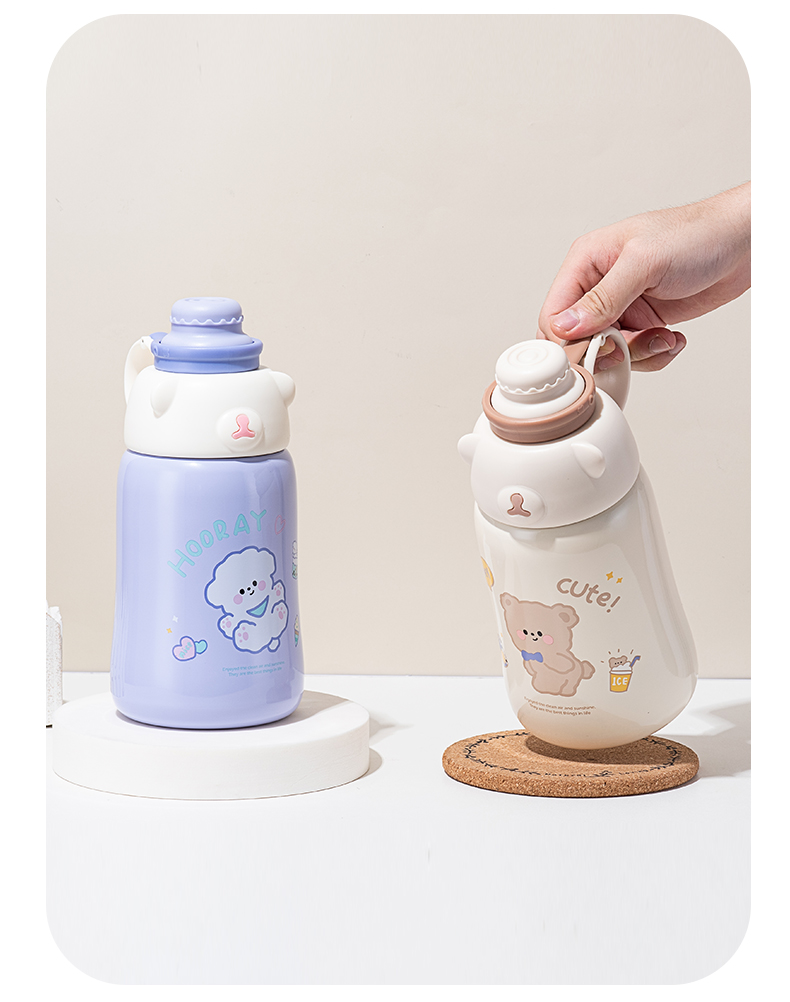 1130ML抱抱熊大容量保温杯可爱少女心个性便携水杯