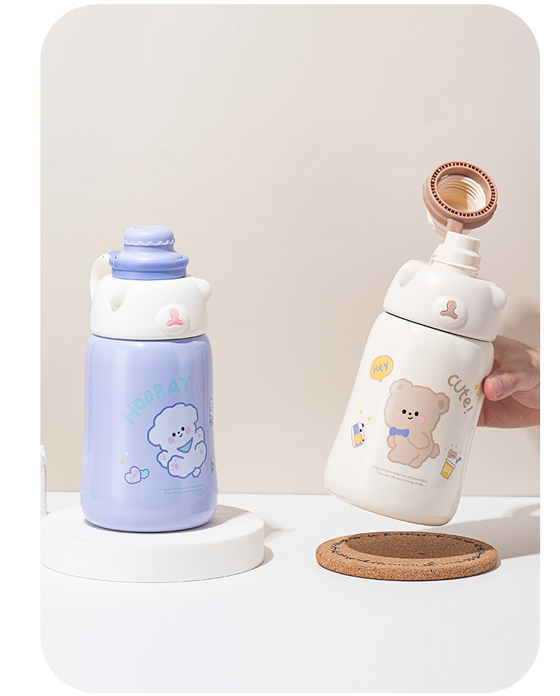 1130ML抱抱熊大容量保温杯可爱少女心个性便携水杯