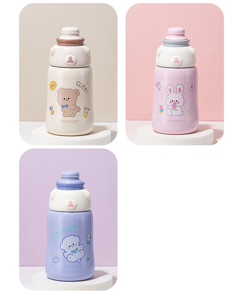 1130ML抱抱熊大容量保温杯可爱少女心个性便携水杯