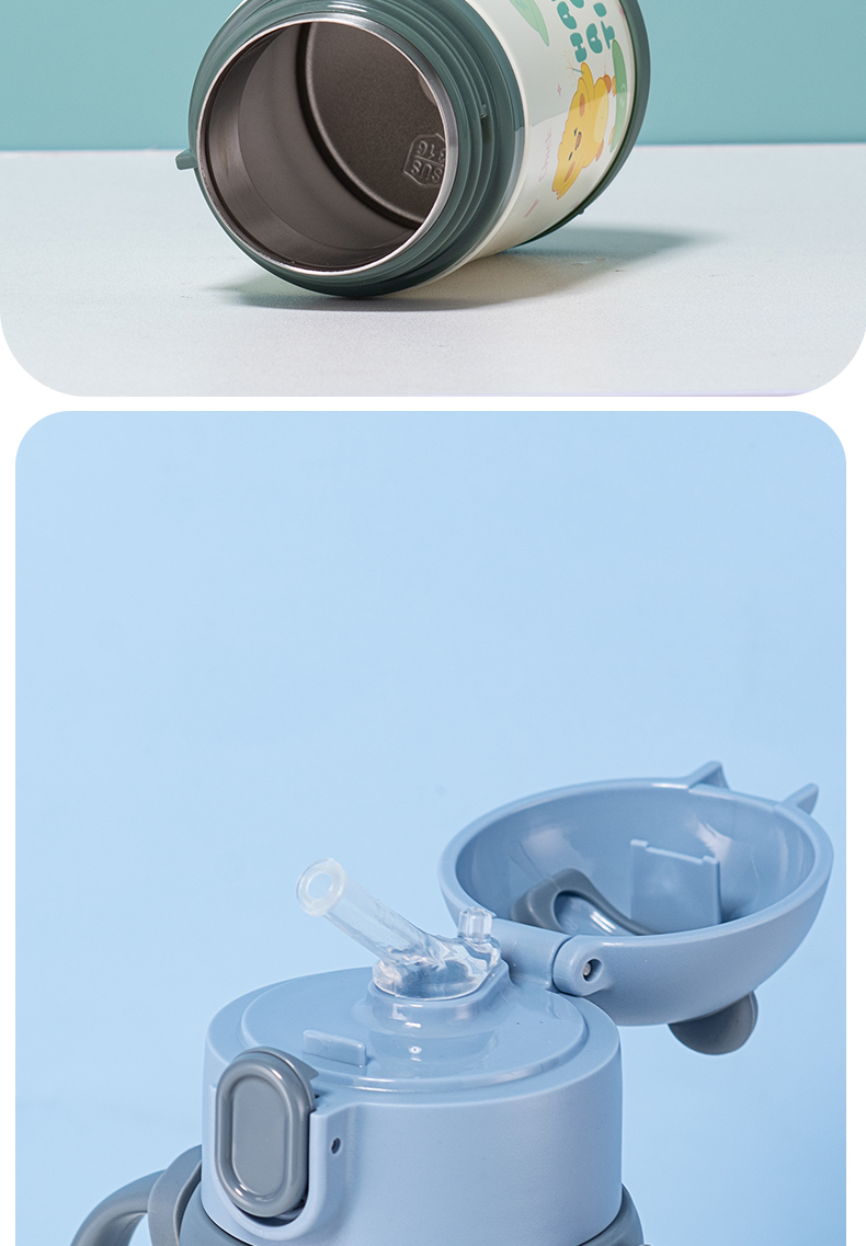 390ML尚泰弹盖萌宠手柄保温杯316不锈钢儿童水杯