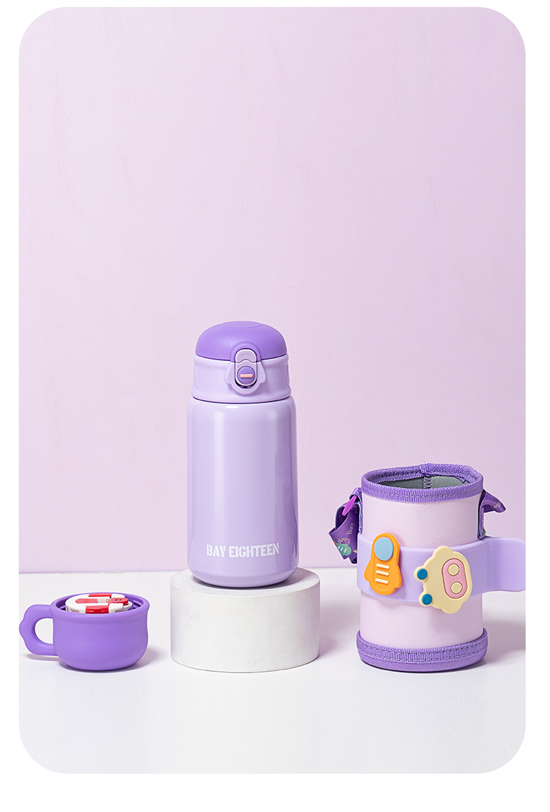 500ML卡通小飞船皮套儿童保温杯304不锈钢吸管杯