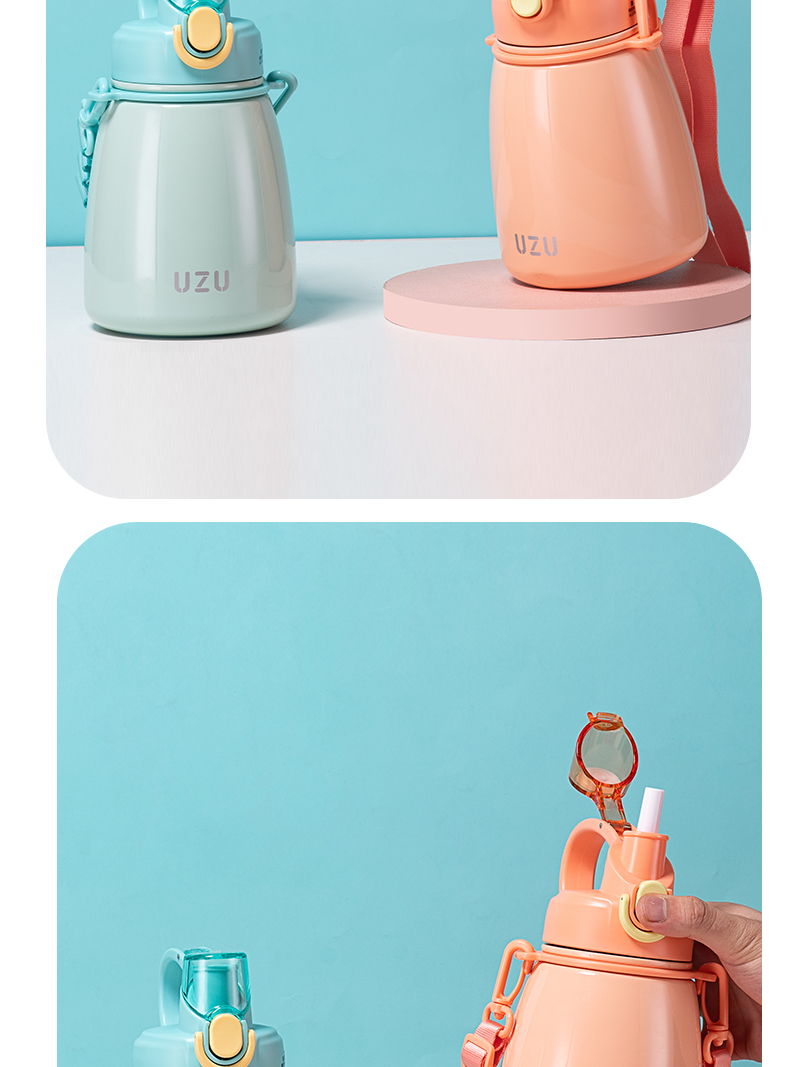 880MLUZU胖嘟嘟保温杯大容量户外运动便携大水壶
