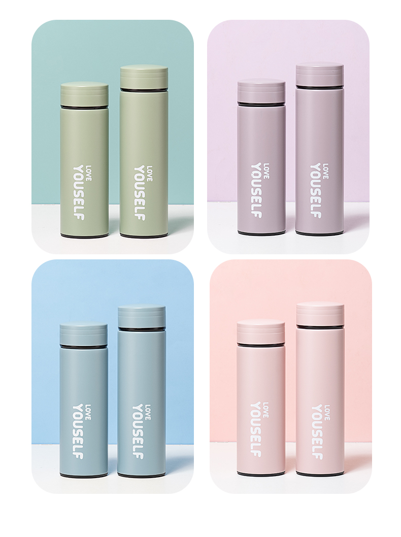 500ML爱自己商务直身保温杯男女士带茶隔办公水杯