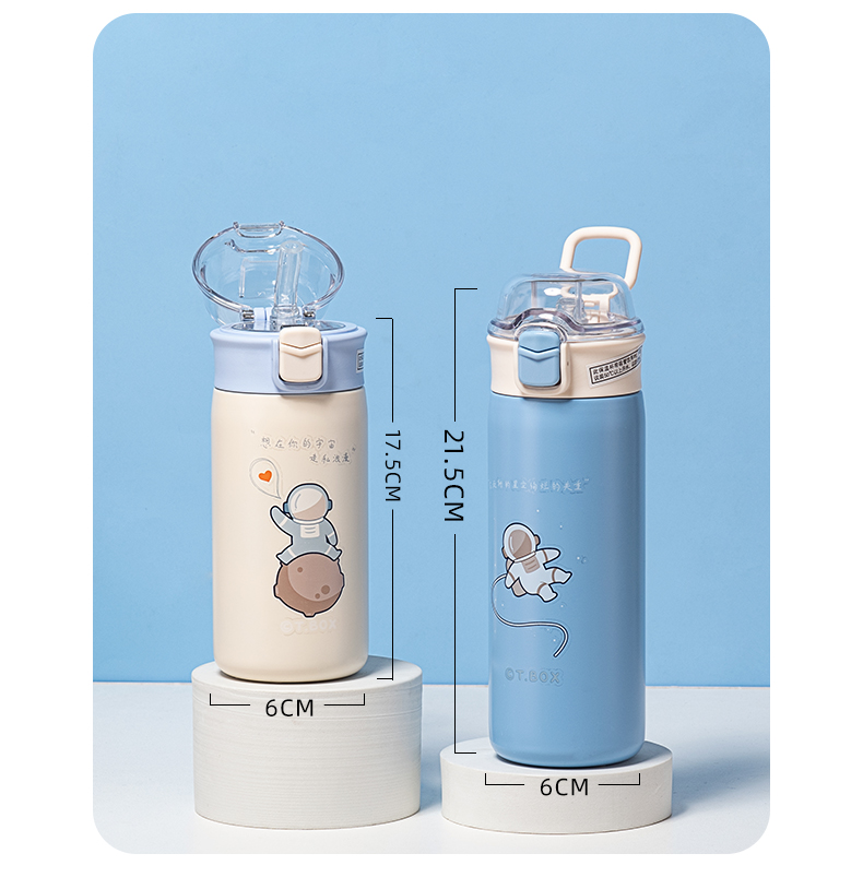 450ML太空人帽子系列保温杯304不锈钢透明盖水杯