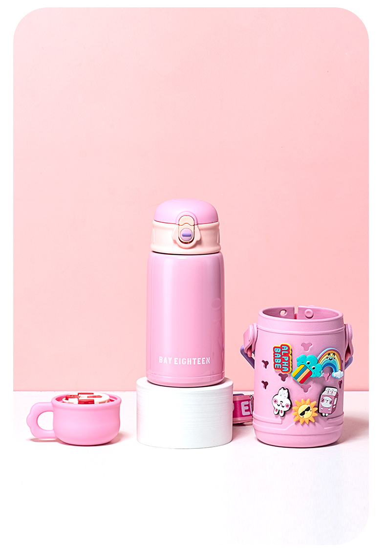 500ML创意DIY洞洞套儿童壶304不锈钢一杯双盖保温杯