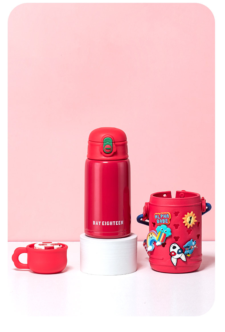 500ML创意DIY洞洞套儿童壶304不锈钢一杯双盖保温杯