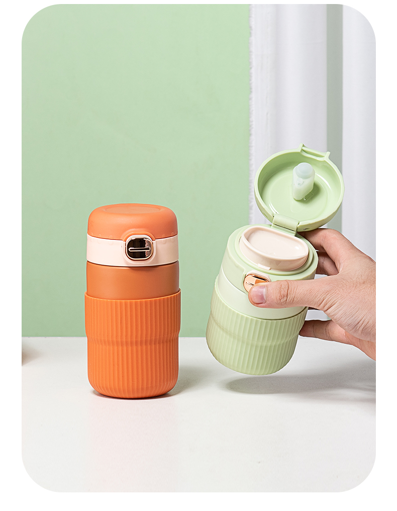 280ML弹盖咖啡保温杯个性简约男女士商务办公水杯