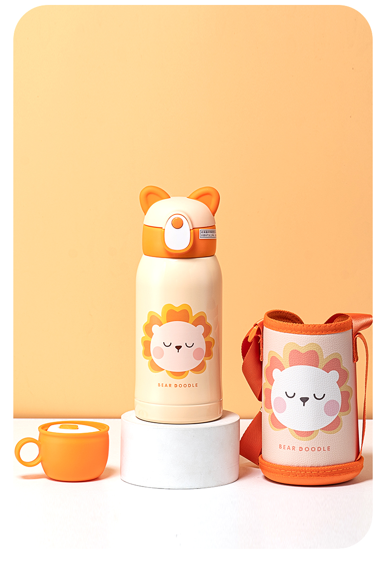 500ML瞌睡宝贝儿童保温杯304不锈钢一杯两盖吸管杯