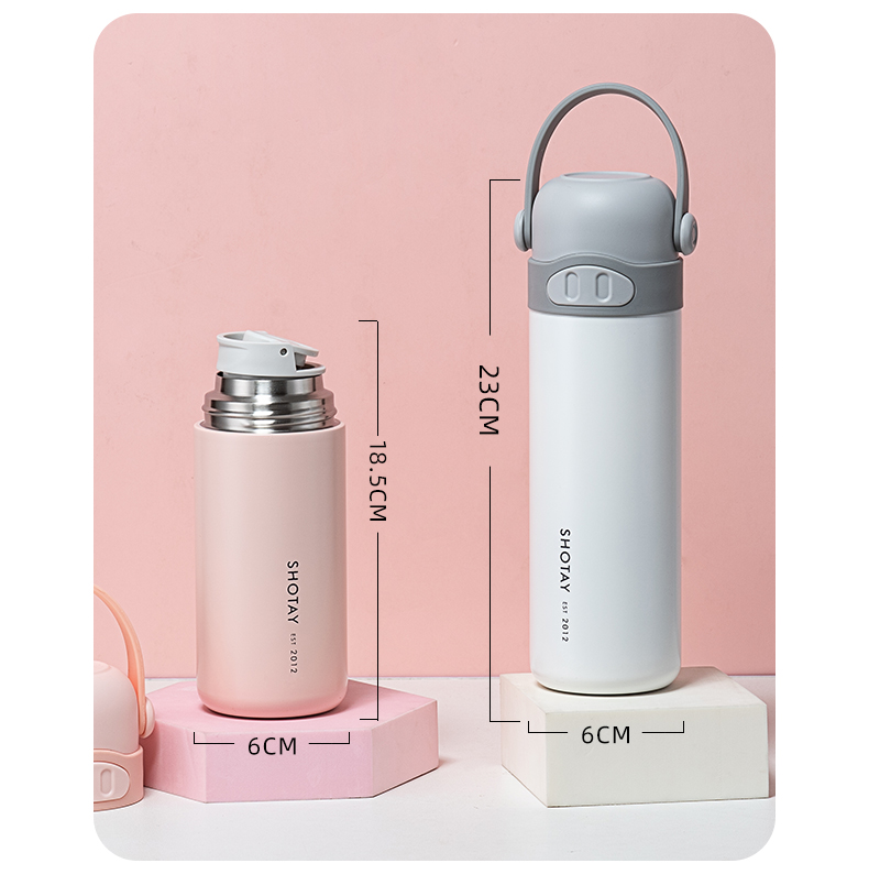 340ML尚泰小猪保温杯316不锈钢可爱便携提手杯子