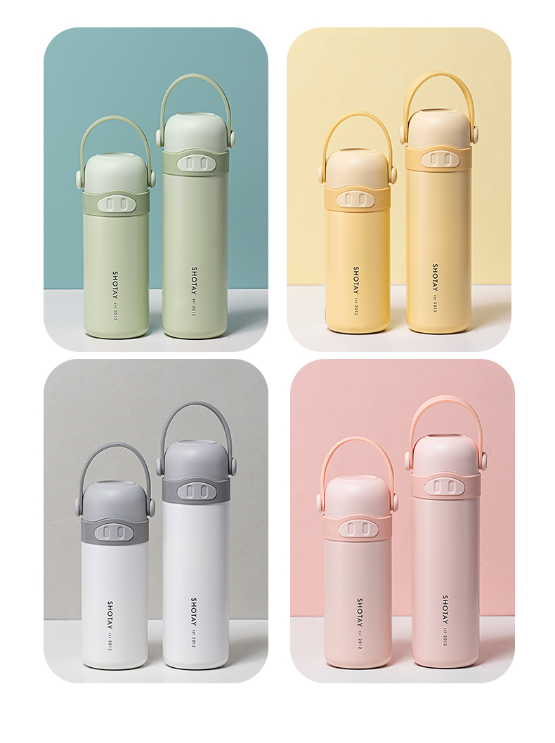 340ML尚泰小猪保温杯316不锈钢可爱便携提手杯子