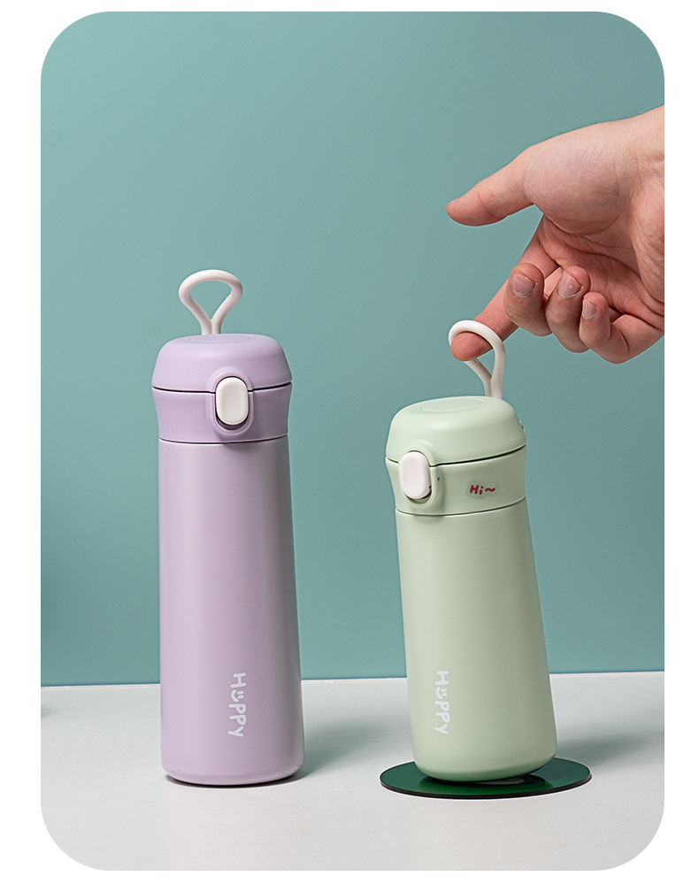 350ML乐酷Happy系列弹盖保温杯304不锈钢便携水杯