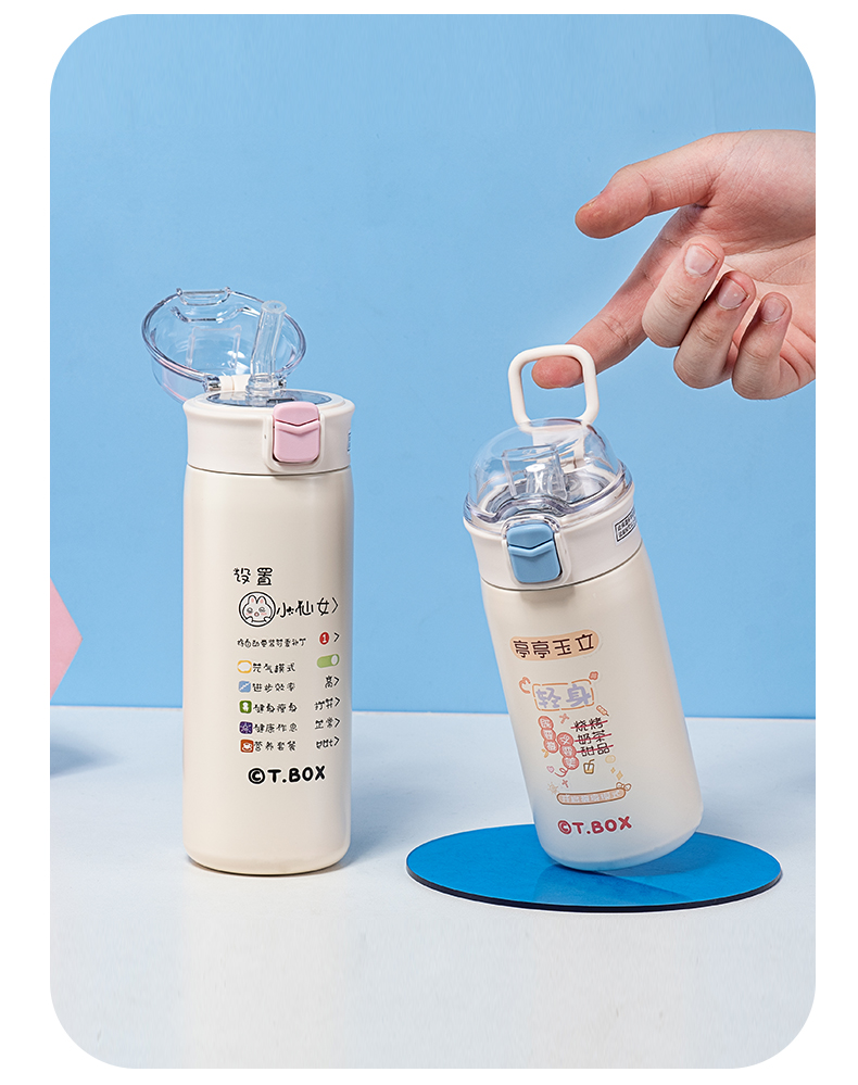 350ML便利贴系列保温杯304不锈钢透明盖小清新水杯