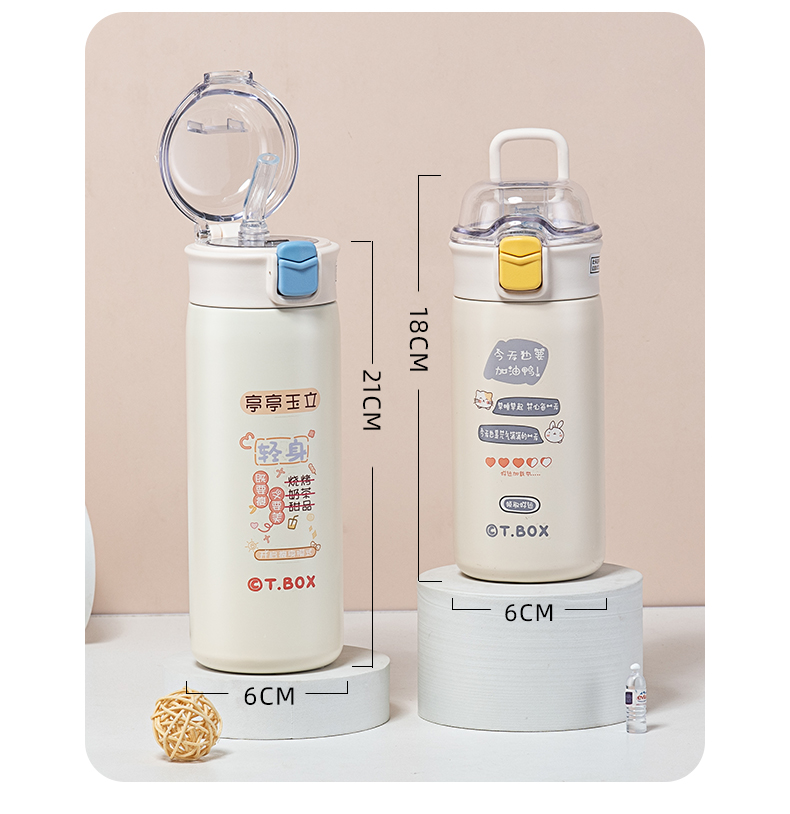 350ML便利贴系列保温杯304不锈钢透明盖小清新水杯