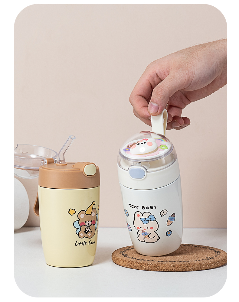 320ML创意微景观弹盖保温杯304不锈钢小清新水杯子