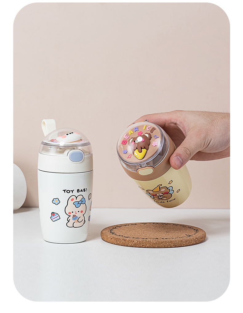 320ML创意微景观弹盖保温杯304不锈钢小清新水杯子