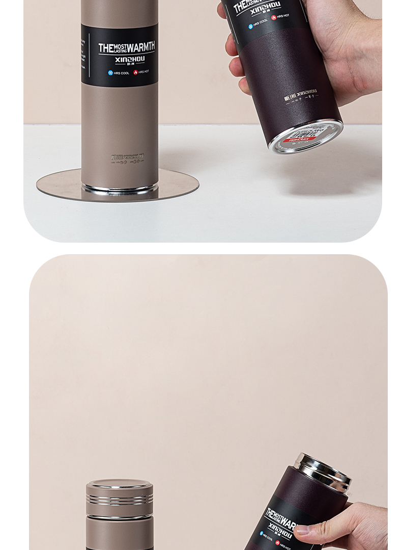 420ML简约商务直身保温杯316不锈钢男士办公水杯