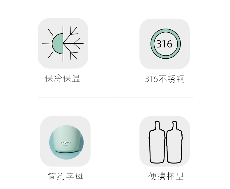 500ML尚泰两用咖啡保温杯316不锈钢双饮口商务水杯