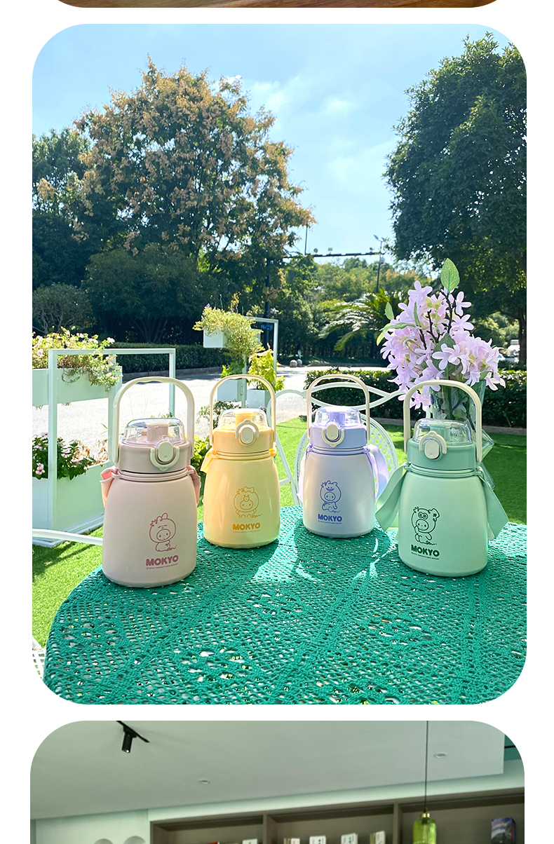 850ML皇冠猴网红吨吨保温杯304不锈钢可爱便携大肚杯