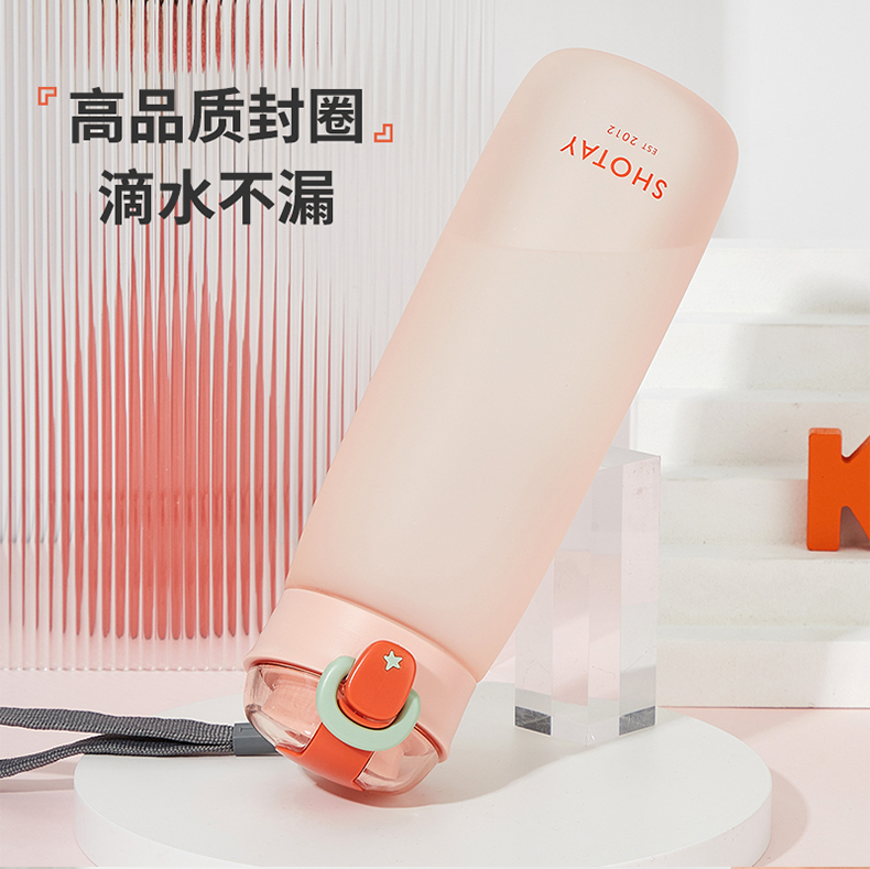 480ML尚泰磨砂塑料杯学生情侣便携随手杯子（OPP袋）