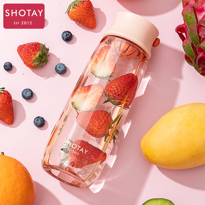 460ML尚泰随手塑料杯小清新带茶漏便携杯子（OPP袋）