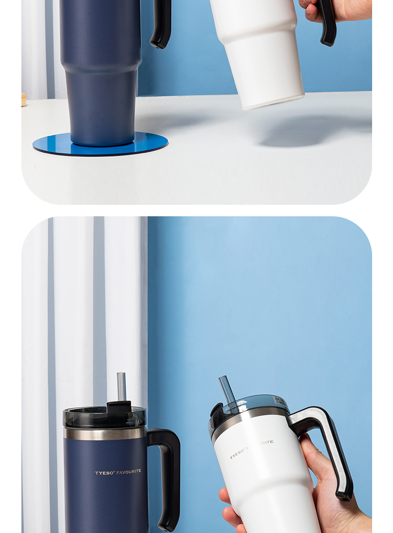 600ML12号手柄咖啡杯304不锈钢运动车载便携保温杯