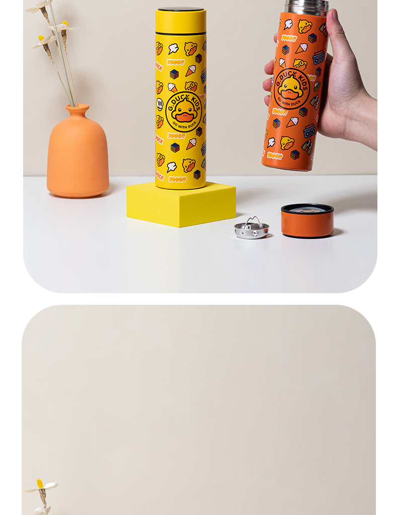 480ML G.DUCK温显商务保温杯304不锈钢办公水杯