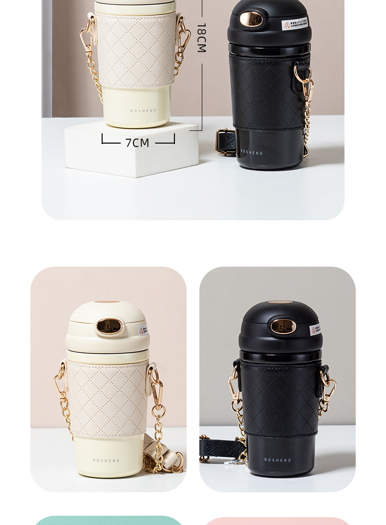 480ML果冻潮保温杯304不锈可斜挎弹跳盖男女士礼品杯