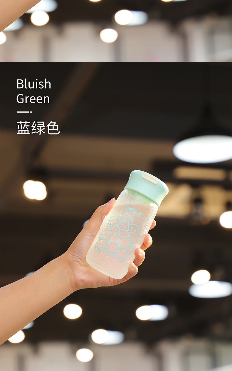 350ML冰花动物系列悦尚磨砂玻璃杯可爱少女心水杯