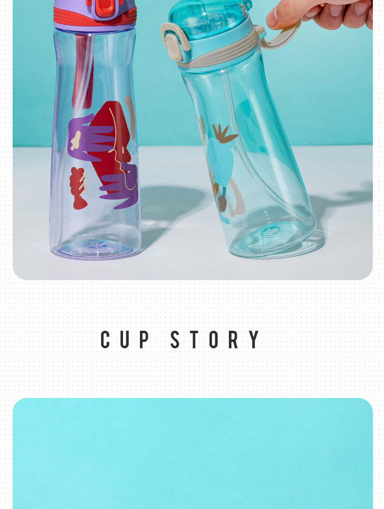 600ML提绳弹盖吸嘴塑料杯个性大容量健身运动水杯