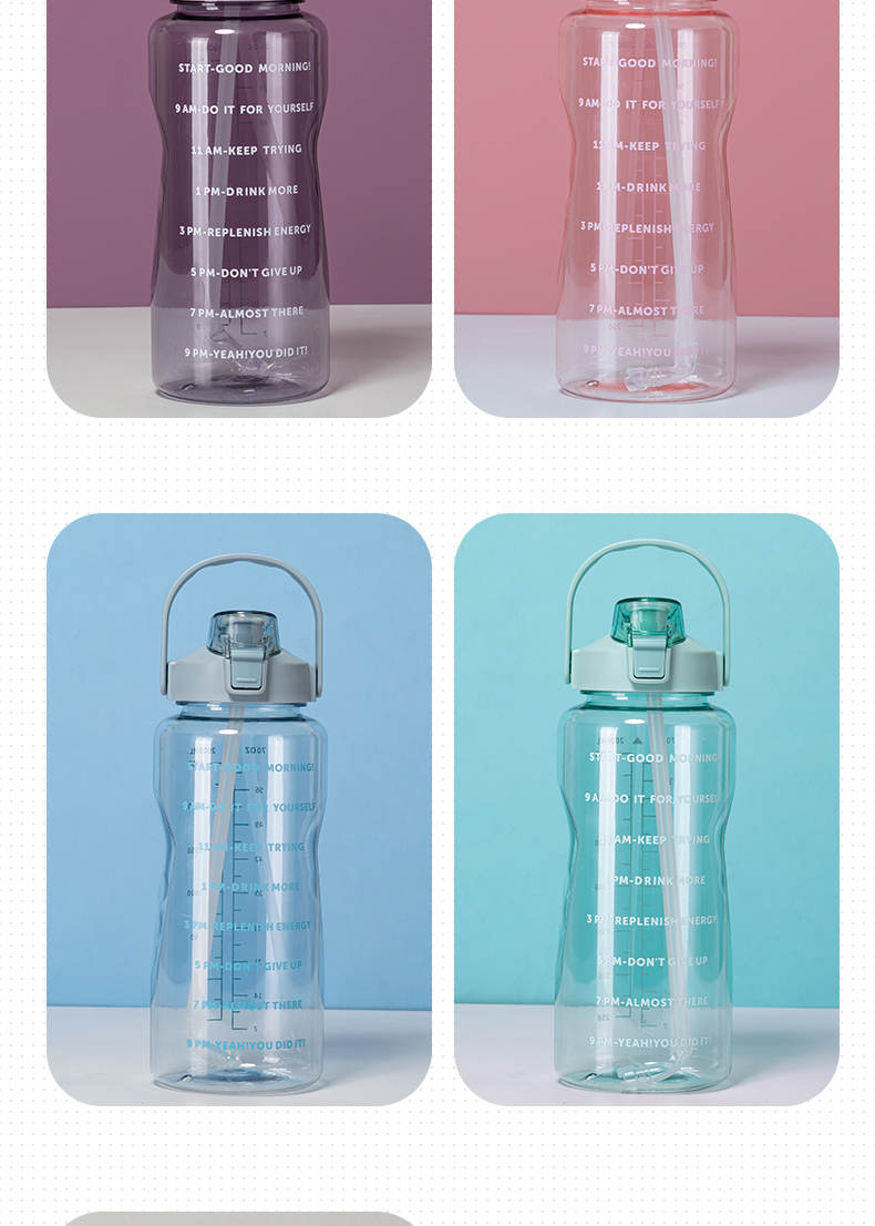 2000ML透明大容量太空塑料杯户外运动旅行水壶(opp袋）