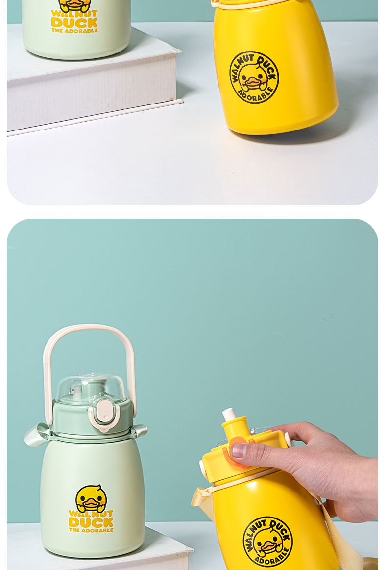 850ML核桃小鸭吨吨保温杯304不锈钢可爱便携大肚杯