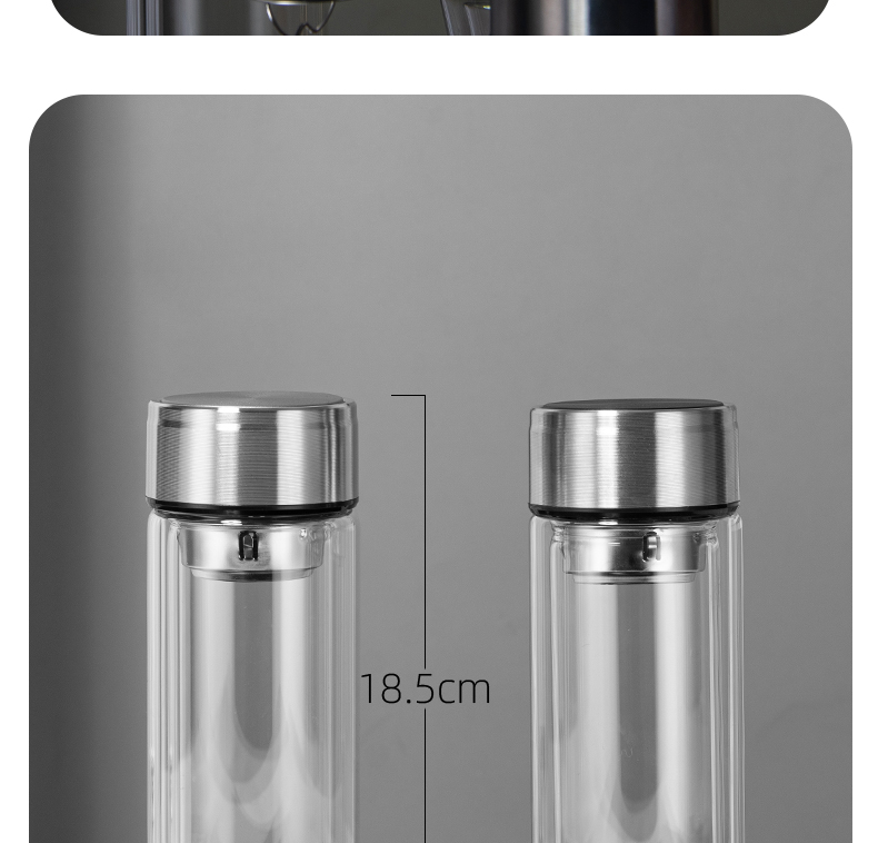 300ML商务玻璃杯男士简约双层泡茶水杯办公礼品杯子