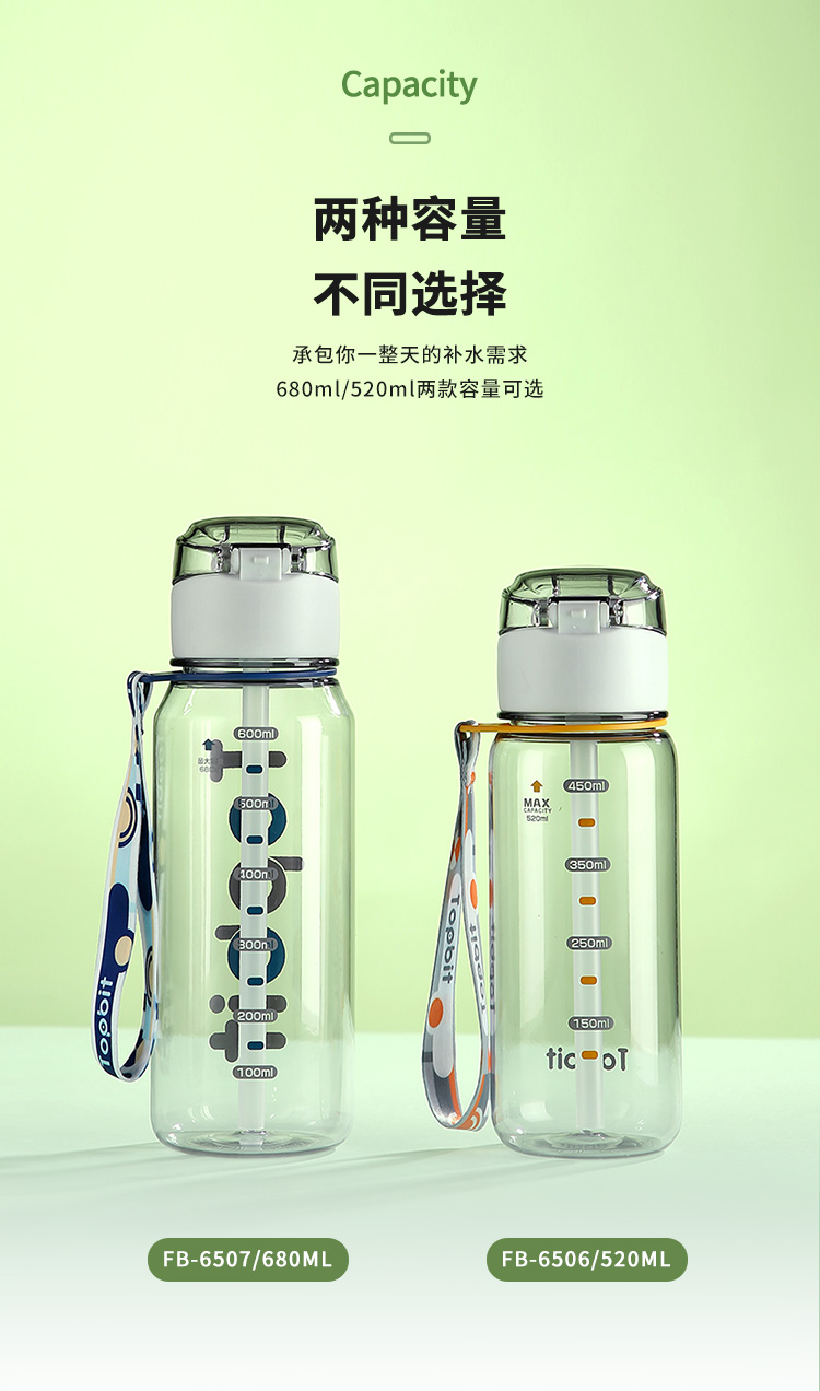 520ML凯洛塑料杯户外运动水杯简约时尚潮流随手杯