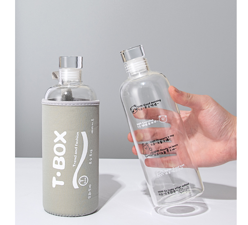 750ML喝水达人系列玻璃杯便携水瓶网红ins风高颜值水杯