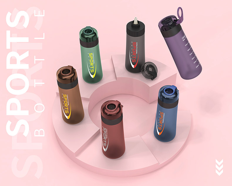 500ml布鲁磨砂吸管太空塑料杯户外运动便携水杯(彩盒）