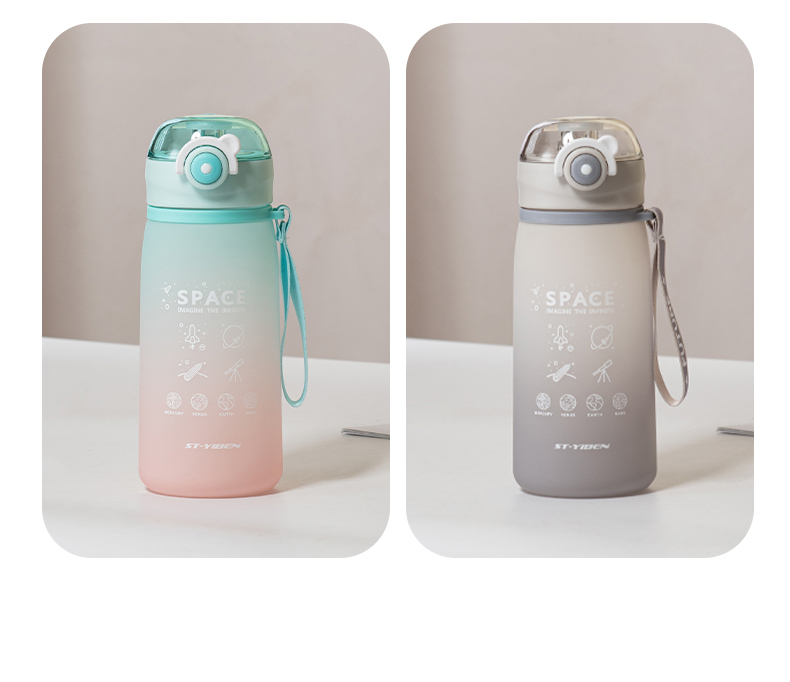 630ML亿本恒久星河太空塑料杯渐变色便携水杯（OPP袋）